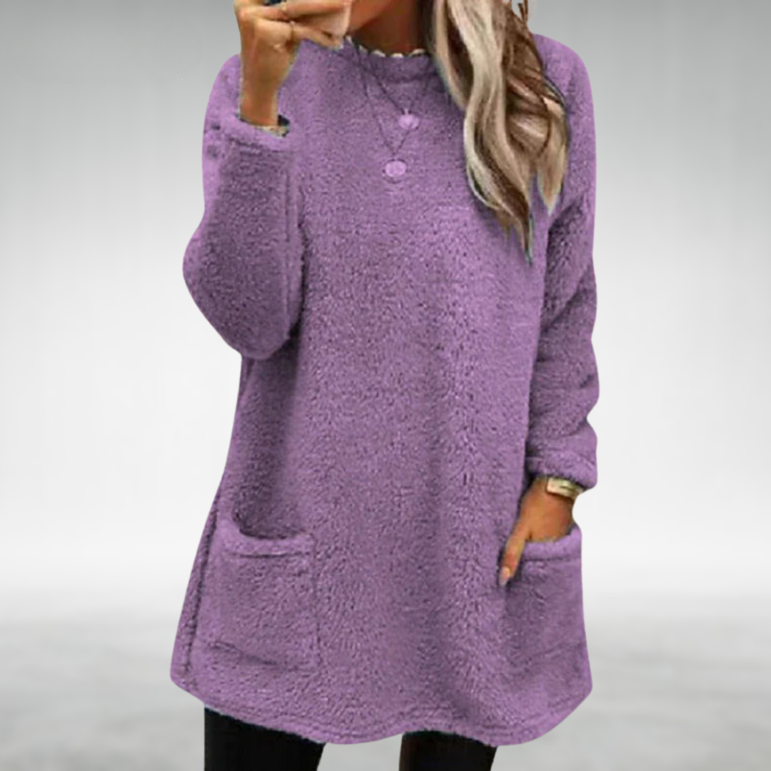 purple womens fleece jumper with pockets