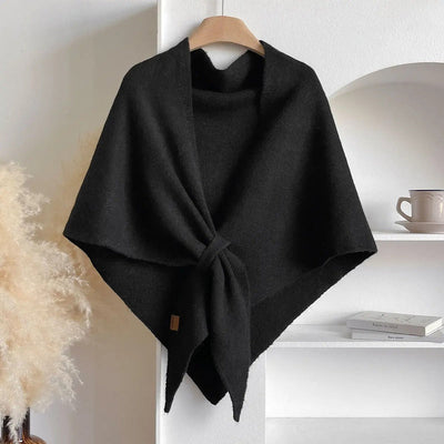 black womens knit wrap shawl