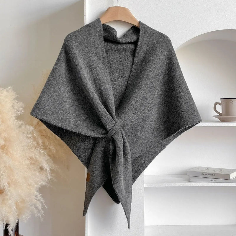 gray womens knit wrap shawl