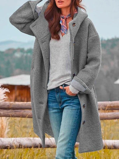 gray women’s lightweight autumn coat