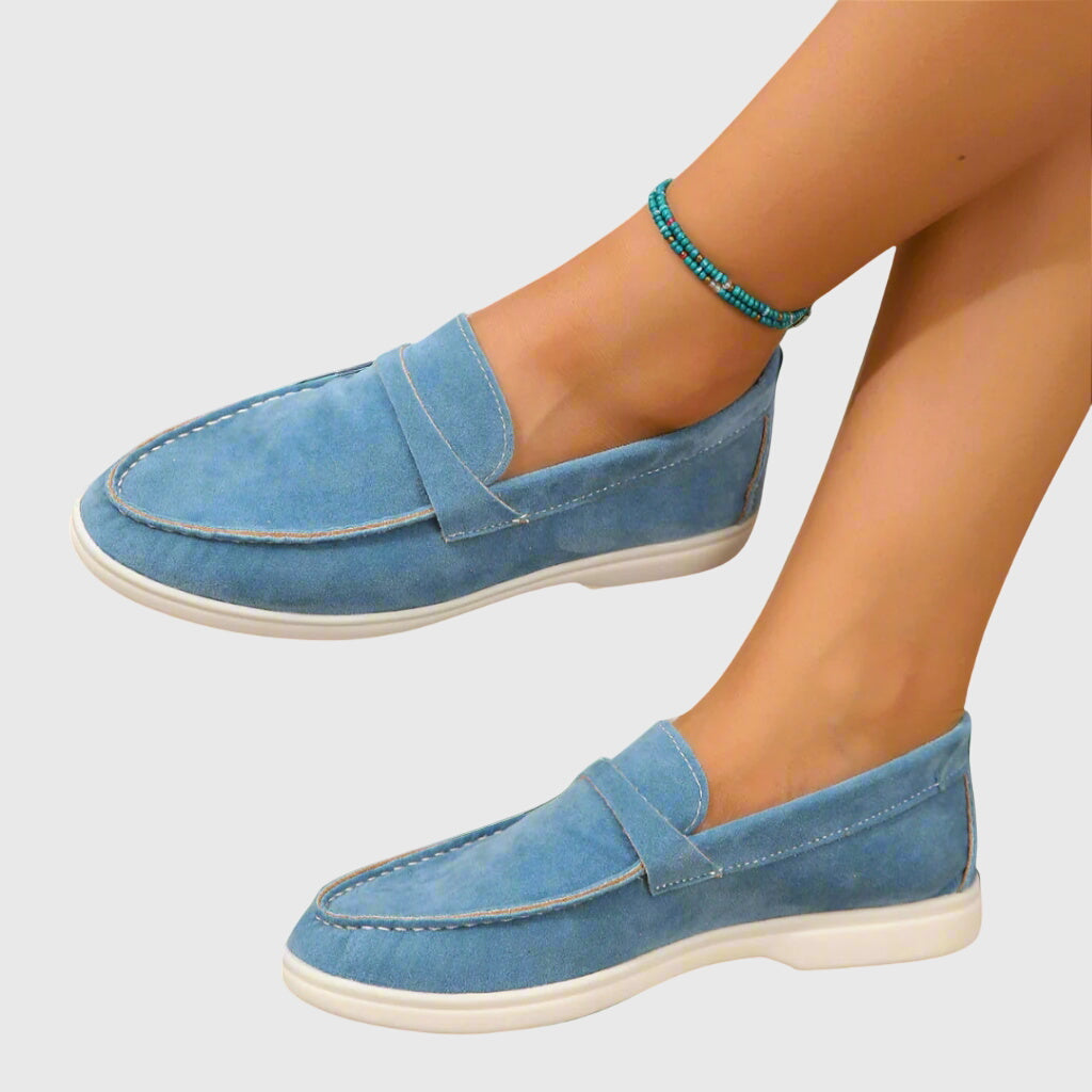 blue womens orthopedic loafers