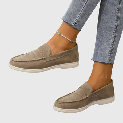taupe womens orthopedic loafers
