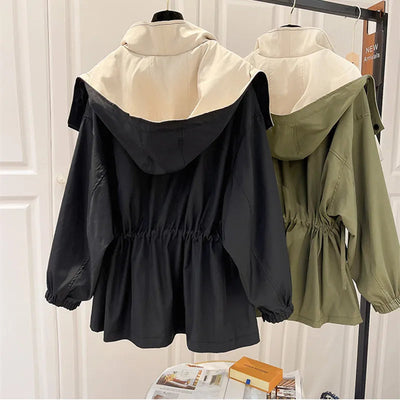 back view of women’s padded waterproof jacket