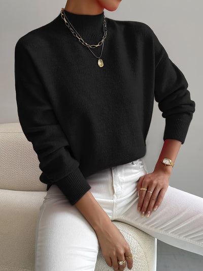 black womens turtleneck sweater