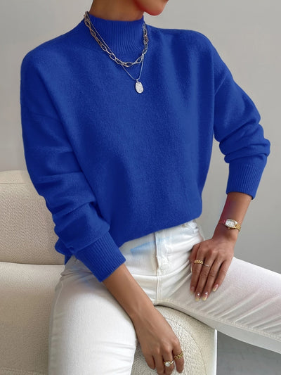blue womens turtleneck sweater