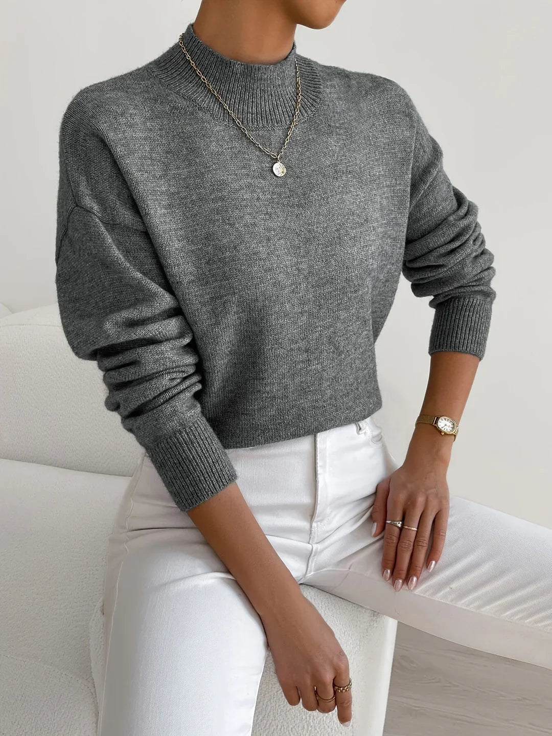 dark gray womens turtleneck sweater