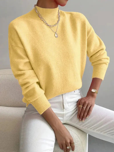 yellow womens turtleneck sweater