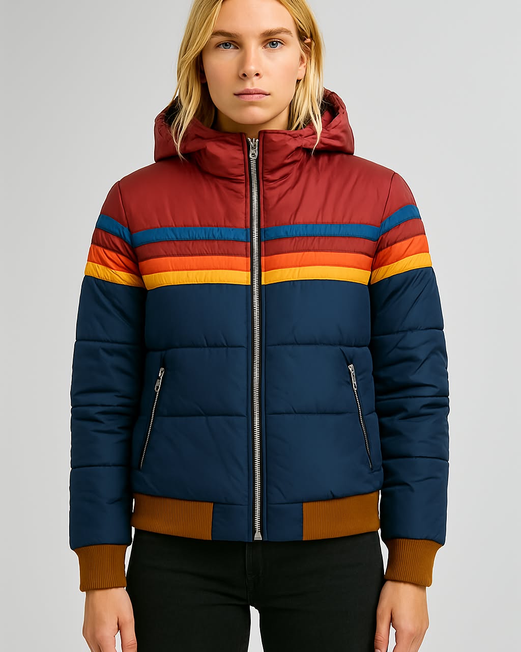 navy blue women’s waterproof jacket