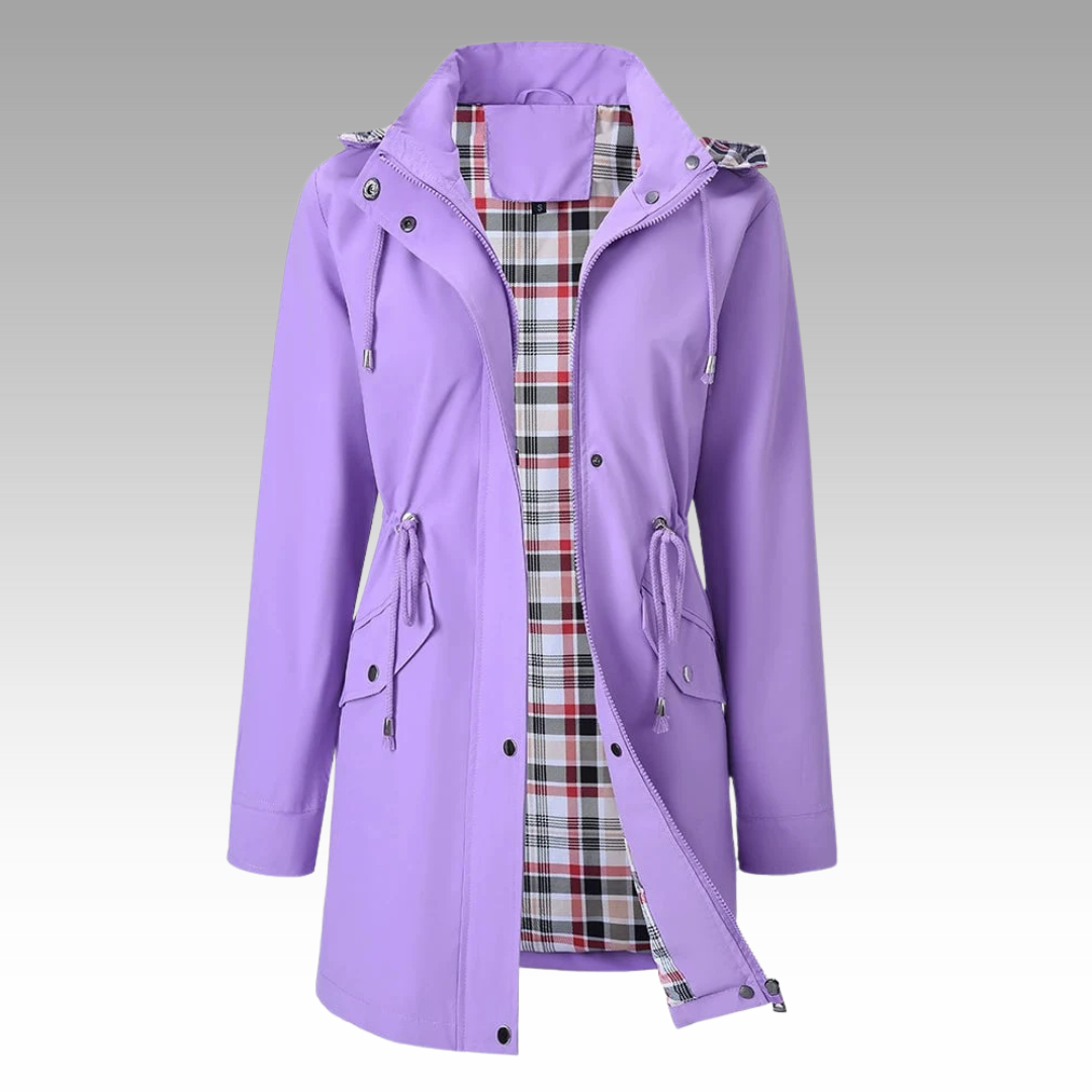 purple women’s waterproof trench coat