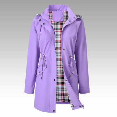 purple women’s waterproof trench coat