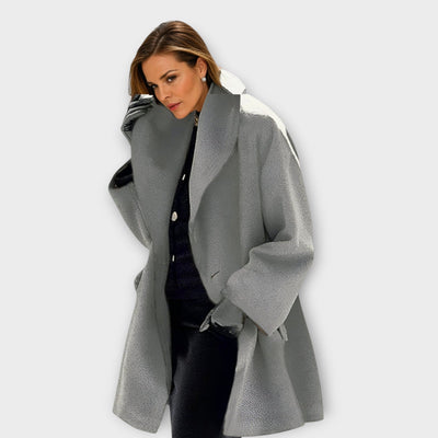 gray women’s wool windproof coat