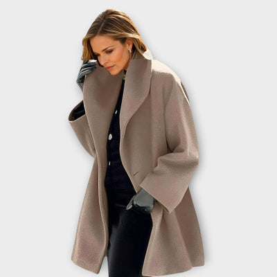 khaki women’s wool windproof coat