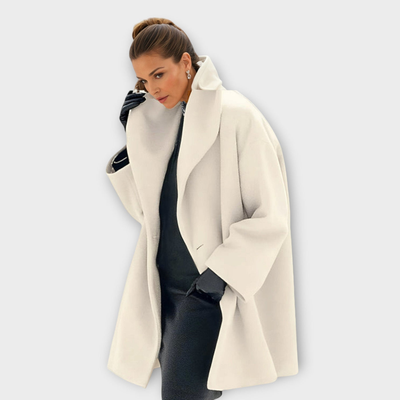 white women’s wool windproof coat