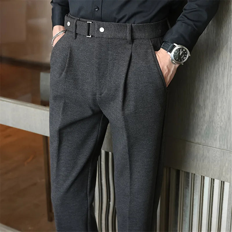 dark grey wool trousers men